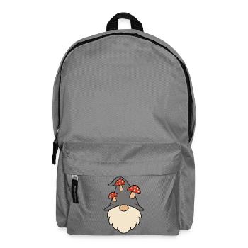 Autumnal garden gnome gnome with mushrooms motif - Backpack - elephant grey - Front