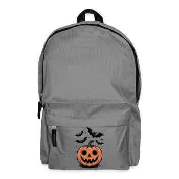 Scary pumpkin head with laughing face - Backpack - elephant grey - Front