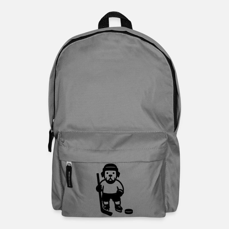 Minimalistischer Labrador Eishockey Spieler  - Backpack - elephant grey