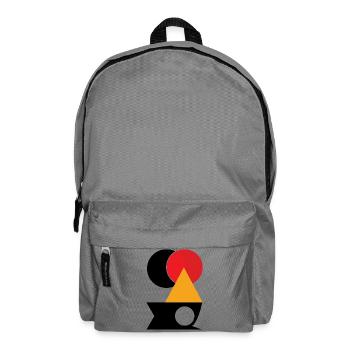 Red circle on golden triangle - Backpack - elephant grey - Front