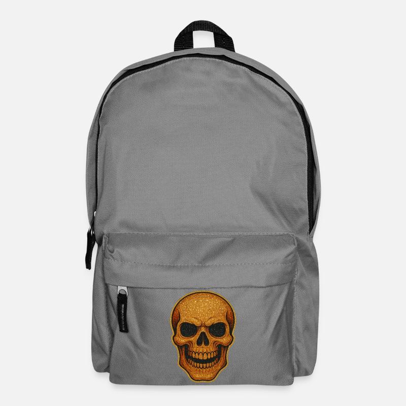 Glitzernder Goldschädel Schädel-Design - Rucksack - Mittelgrau