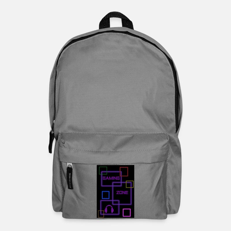 Gaming Zone Neon Circuit, Headphones, Glow, retro - Backpack - elephant grey