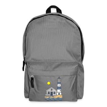 Lighthouse and Beach House by the Sea - Backpack - elephant grey - Front