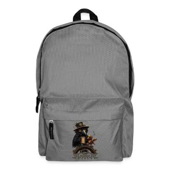 Steampunk Raven with Mug - Backpack - elephant grey - Front