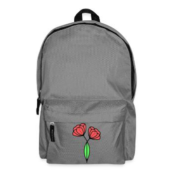 Poppy Poppies Minimalist Line Art 6 - Backpack - elephant grey - Front