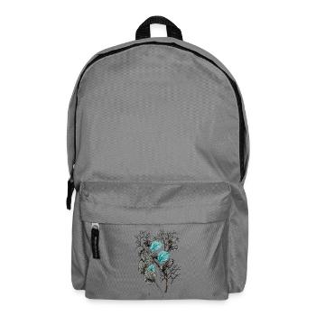 Poésie Feuille Branches Bleu-Vert - Sac à dos - gris éléphant - Devant