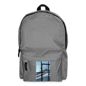 Window view ski lift Blau - Backpack - elephant grey - Front