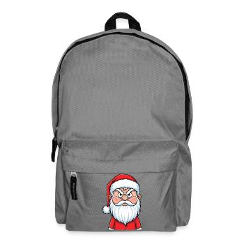 Wütender Weihnachtsmann Lustiger Cartoon - Rucksack - Mittelgrau - Vorne