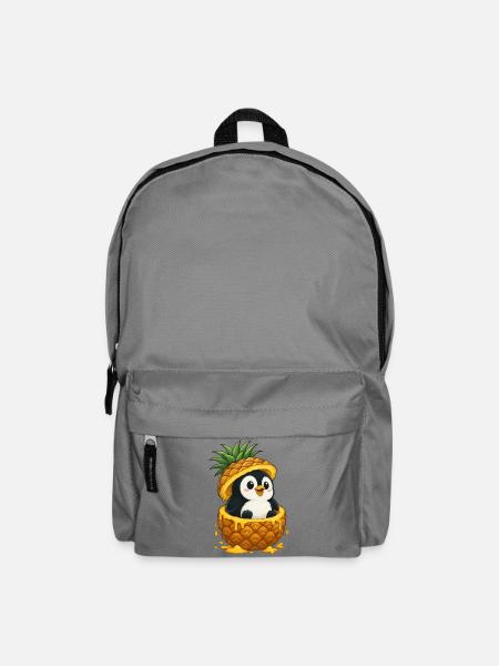 Süßer Pinguin Cartoon Ananas Frucht Skurril - Rucksack - Mittelgrau