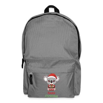 Koala Santa with Gift in Christmas Red - Backpack - elephant grey - Front