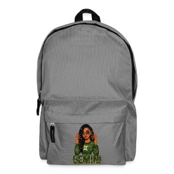 Gemini Queen – Loc'd Afro Girl Vibrant Spirit - Backpack - elephant grey - Front