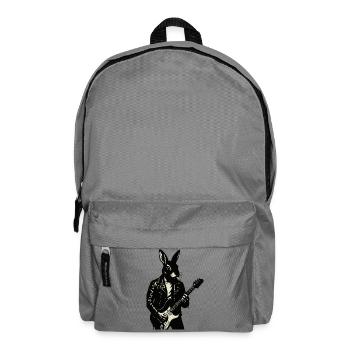 Rabbit in Leather spielt Gitarre - Rucksack - Mittelgrau - Vorne