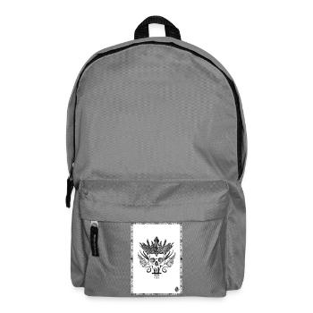 Skull crowned with black and white swords - Backpack - elephant grey - Front