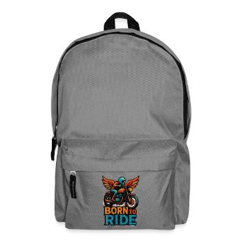 Born to Ride - Motorcycle - Biker - Backpack - elephant grey - Front