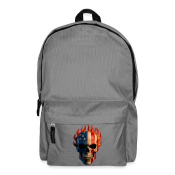 Flammende Flagge Schädel - Rucksack - Mittelgrau - Vorne