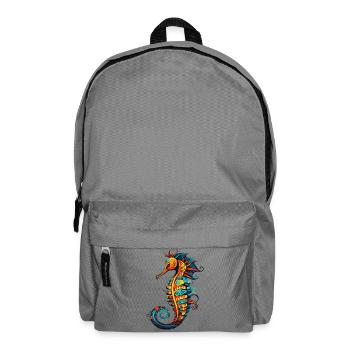 Seahorse Comic Seahorse - Backpack - elephant grey - Front