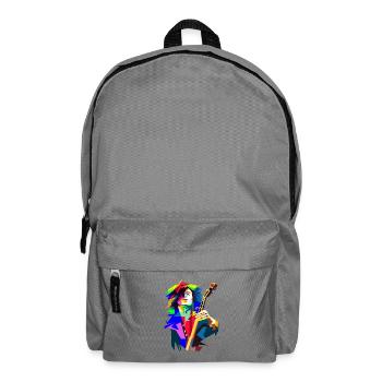 Rock And Roll Guitarist In Stage Action Pop Art - Backpack - elephant grey - Front