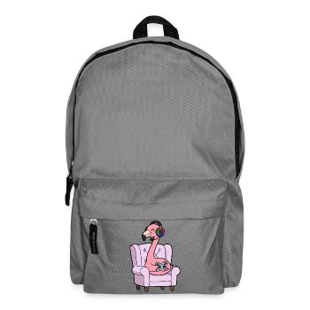 Gamer Flamingo Bird Playing Video Games - Backpack - elephant grey - Front