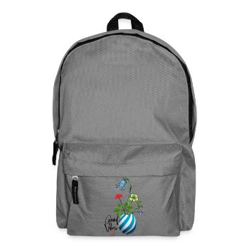 Vase mit Wildblumen - Rucksack - Mittelgrau - Vorne