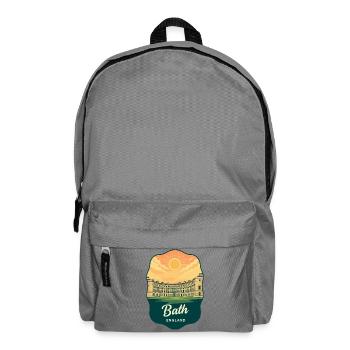 Bath Royal Crescent Retro Sunset Badge - Backpack - elephant grey - Front