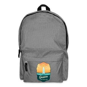 Geneva Jet d'Eau Vintage-Reiseabzeichen - Rucksack - Mittelgrau - Vorne