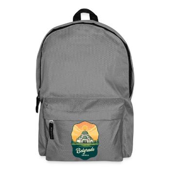 Belgrader Saint Sava Retro Sonnenuntergangs-Reiseabzeichen - Rucksack - Mittelgrau - Vorne