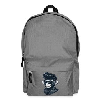Cool Monkey Chimpanzee Sunglasses Rock and Roll - Backpack - elephant grey - Front