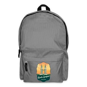 Kuala Lumpur Petronas Towers Retro-Abzeichen - Rucksack - Mittelgrau - Vorne
