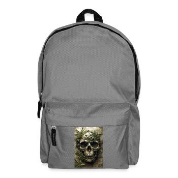 Schädel mit Hanfblättern - Rucksack - Mittelgrau - Vorne