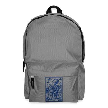 Oktopus auf Fahrrad maritime Illustration - Rucksack - Mittelgrau - Vorne
