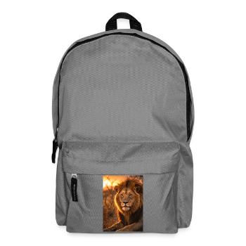 Lion in the flames of the sunset - Backpack - elephant grey - Front