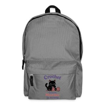 Crochet Because Murder Is Wrong - Rucksack - Mittelgrau - Vorne