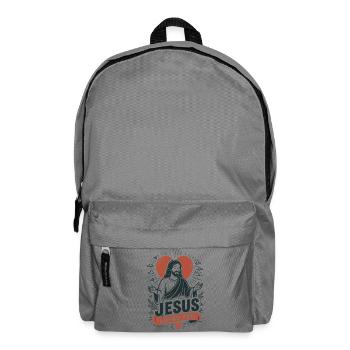 Jesus Loves You Heart Design - Backpack - elephant grey - Front