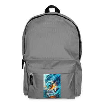 Blue Space Ring with Fire - Backpack - elephant grey - Front