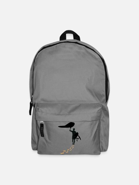 Wingfoiler mit Fusstapfen - Rucksack - Mittelgrau