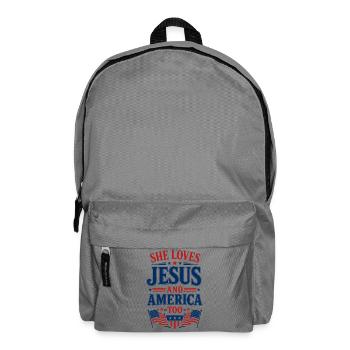 Elle aime Jésus et l’Amérique - Sac à dos - gris éléphant - Devant