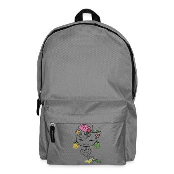 Girl with lemons as earrings - Backpack - elephant grey - Front