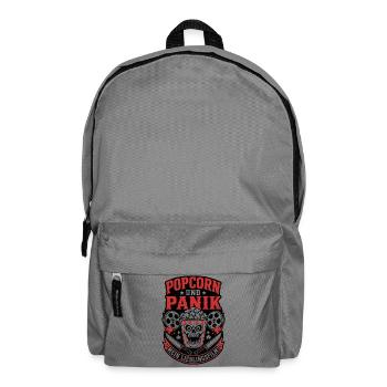 Popcorn und Panik Horror Film Design - Rucksack - Mittelgrau - Vorne