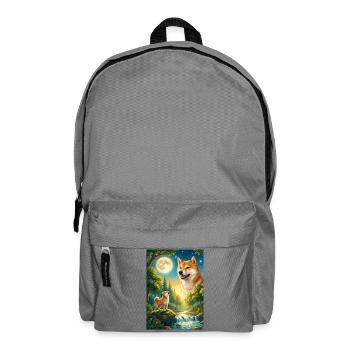 Hurler à la Lune Chien Mème Shiba Inu - Sac à dos - gris éléphant - Devant