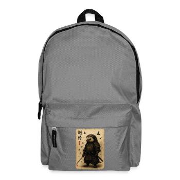 Igel-Samurai auf Pergament - Rucksack - Mittelgrau - Vorne