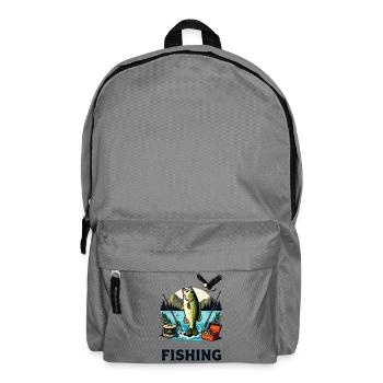 Lakeside Bass Splash Illustration - Backpack - elephant grey - Front