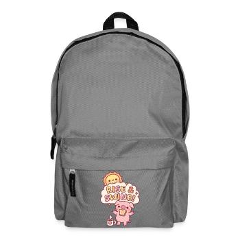 Süßes Schwein mit Toast Raise und Swine Morgenwortspiel - Rucksack - Mittelgrau - Vorne
