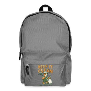 Keep It Clean Bear Clean-Grafik - Rucksack - Mittelgrau - Vorne
