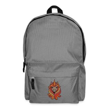 Einhorn Bunte Regenbogen Mähne Design - Rucksack - Mittelgrau - Vorne
