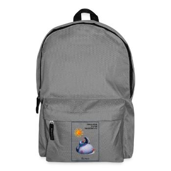 DIE KLEINE TAUBE NIMMERSATT - Herbert - mit Wurm - Rucksack - Mittelgrau - Vorne