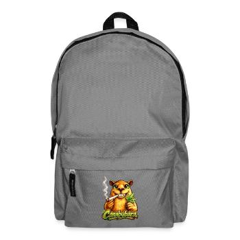 Canabybara - Capybara mit Cannabisblatt - Rucksack - Mittelgrau - Vorne