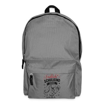 Endlich Schulkind 2026 - Rucksack - Mittelgrau - Vorne