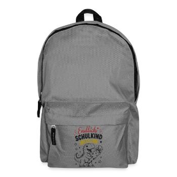 Endlich Schulkind 2026 Dino - Rucksack - Mittelgrau - Vorne