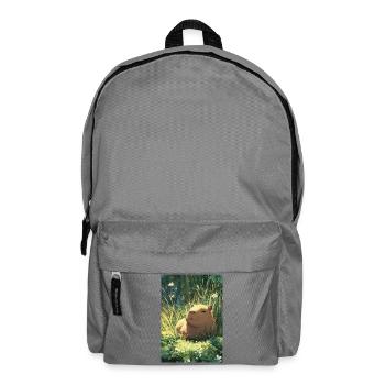 Sun hamster in the grass - Backpack - elephant grey - Front