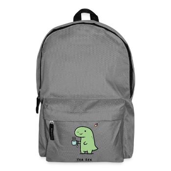Kleiner Dino mit Kaffee - Rucksack - Mittelgrau - Vorne